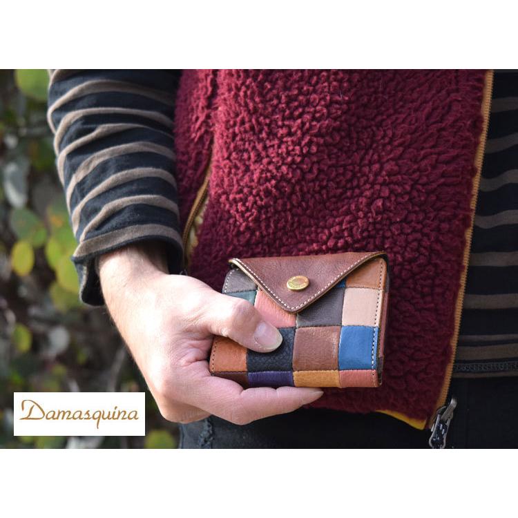 Damasquina ダマスキーナ PATCHWORK TRIANGLE MINI WALLET パッチ 