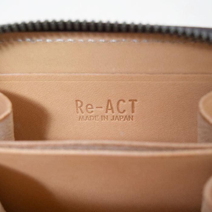 RE.ACT（リアクト） Flower Embossing Leather Round Fastener Compact