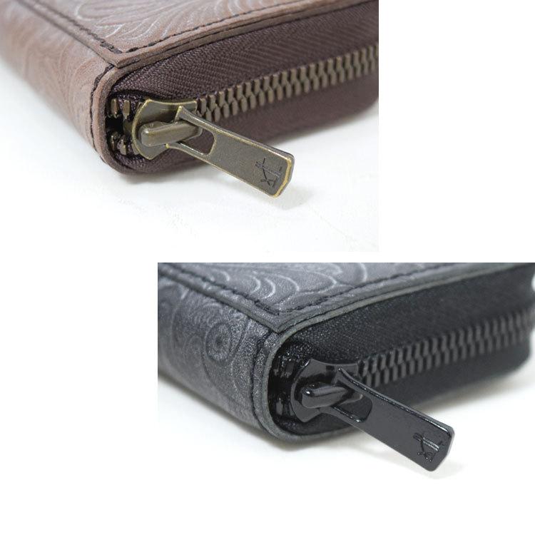 RE.ACT（リアクト） Flower Embossing Leather Round Fastener Compact