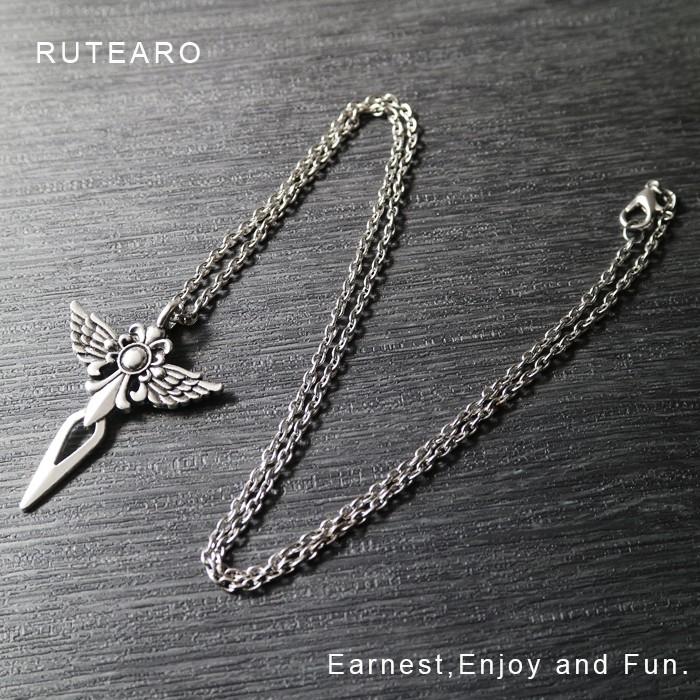 メンズ アクセサリー クロス 羽 フェザー パンク シルバー レトロ