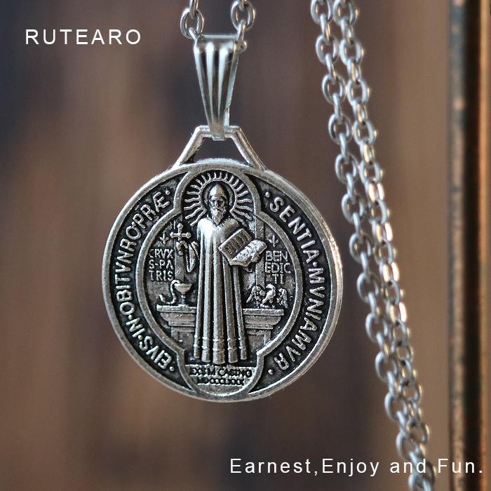 ネックレス キリスト ペンダント 聖ベネディクト メダイ メンズ