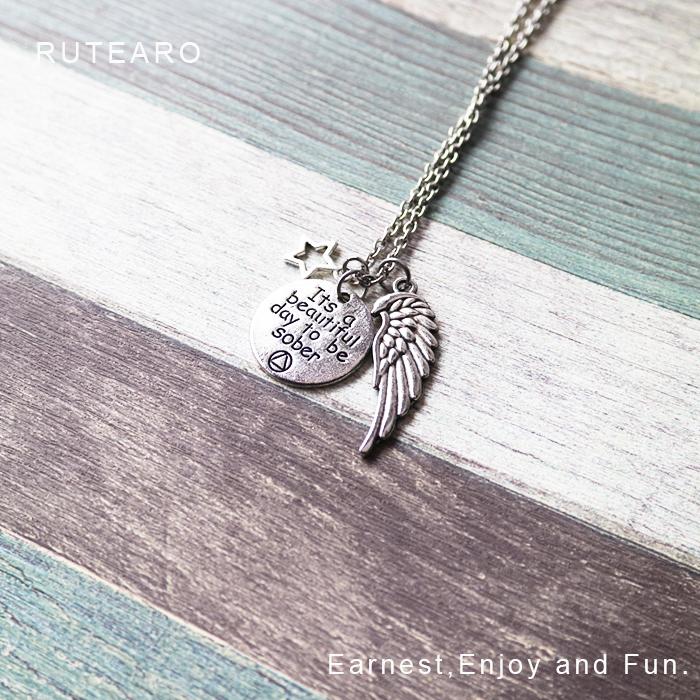 レディース メンズ ネックレス ペンダント 星 フェザー シルバー 羽