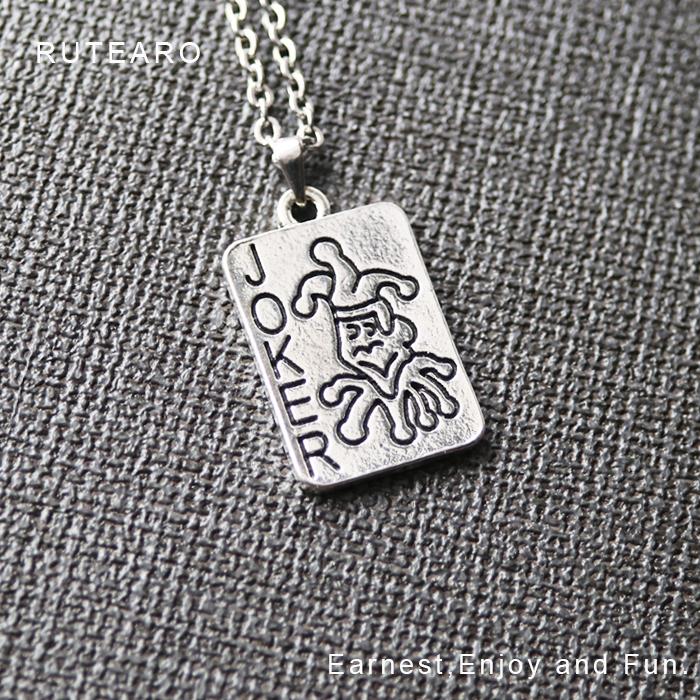 メンズネックレス レディースネックレス ジョーカー トランプ シルバー