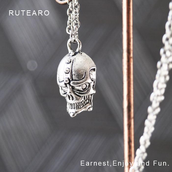 どくろ ネックレス メンズ スカル 骸骨 シルバー 悪魔 ペンダント 普段