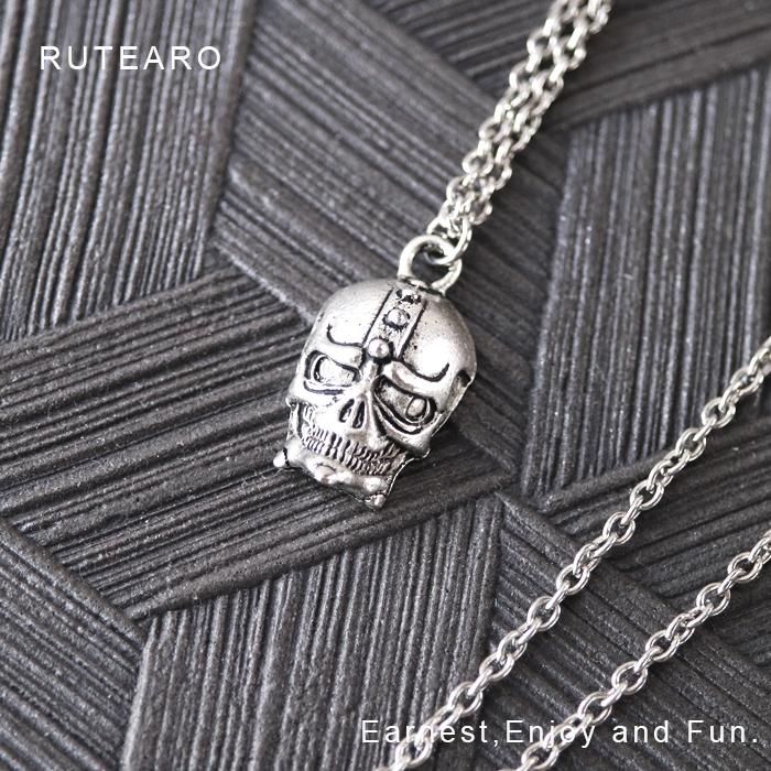 どくろ ネックレス メンズ スカル 骸骨 シルバー 悪魔 ペンダント 普段