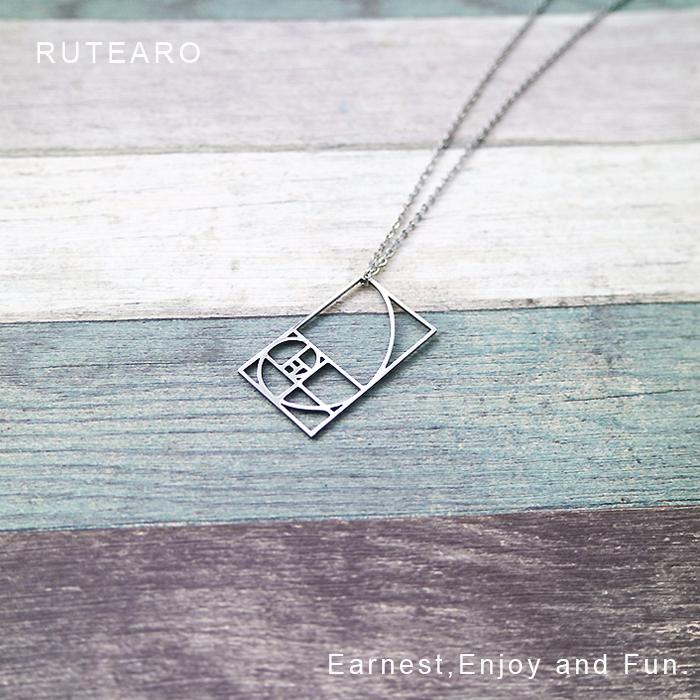 デザイナー ネックレス 黄金比 ロング ペンダント デザイン レディース