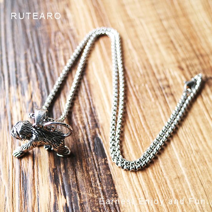 猿 ネックレス ステンレス シルバー メンズ ペンダント パンクロック