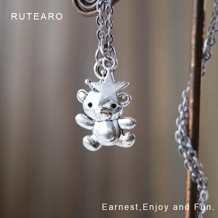 くま ネックレス レディース 熊 動物 プレゼント 子供 ぬいぐるみ 王冠