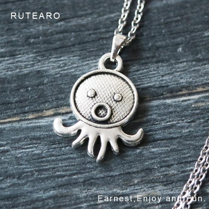 たこ 蛸 ネックレス 面白い グッズ 雑貨 シルバー ユニーク 個性的
