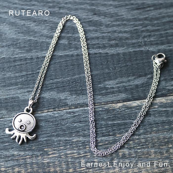 たこ 蛸 ネックレス 面白い グッズ 雑貨 シルバー ユニーク 個性的