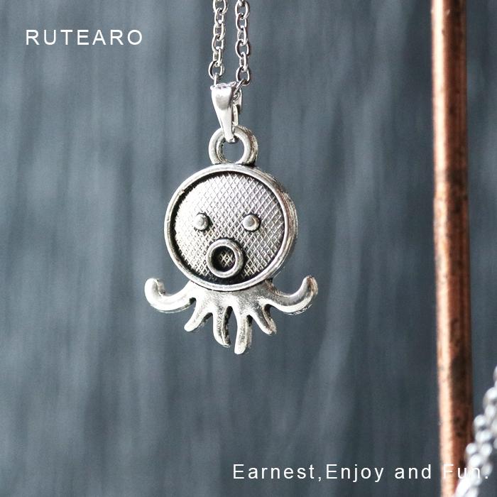 たこ 蛸 ネックレス 面白い グッズ 雑貨 シルバー ユニーク 個性的