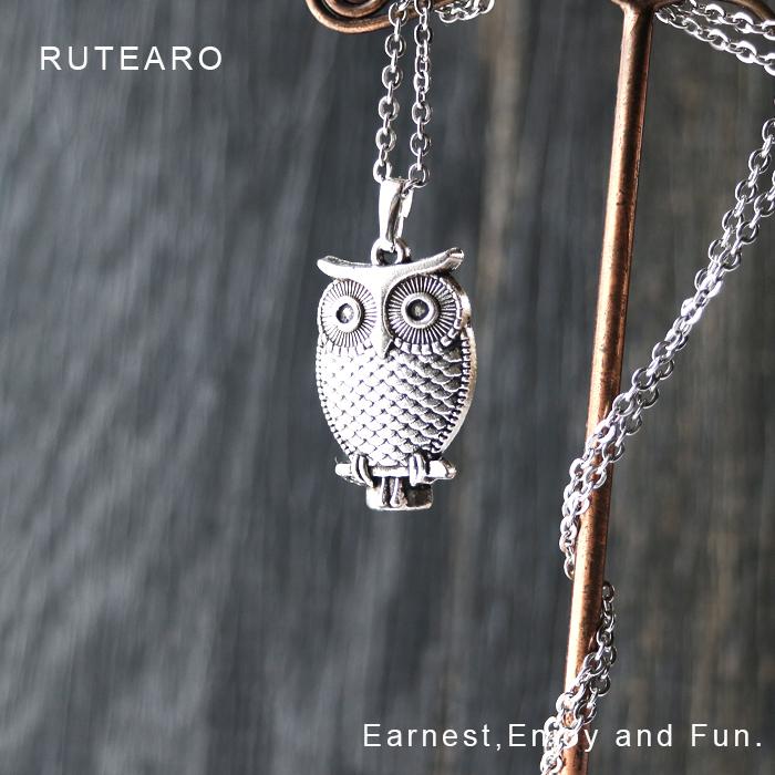 梟 ふくろう ネックレス ペンダント 鳥 メンズ レディース お守り 幸運 