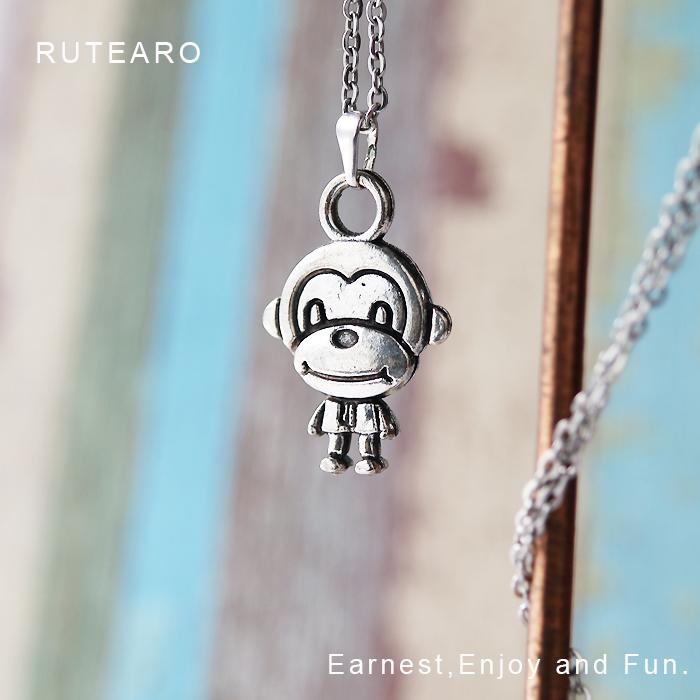 ファッションデザイナー レディース ネックレス カジュアル おしゃれ 小さい 可愛い ペンダント 動物 猿 ネックレス ペンダント カラー シルバー Www Sustentec Com Br