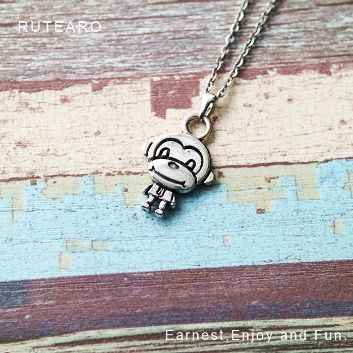 ファッションデザイナー レディース ネックレス カジュアル おしゃれ 小さい 可愛い ペンダント 動物 猿 ネックレス ペンダント カラー シルバー Www Sustentec Com Br