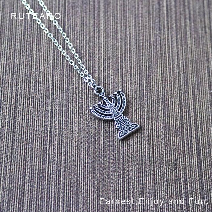 ネックレス ユダヤ教 個性的 燭台 メノーラー メノラー シンプル 魔