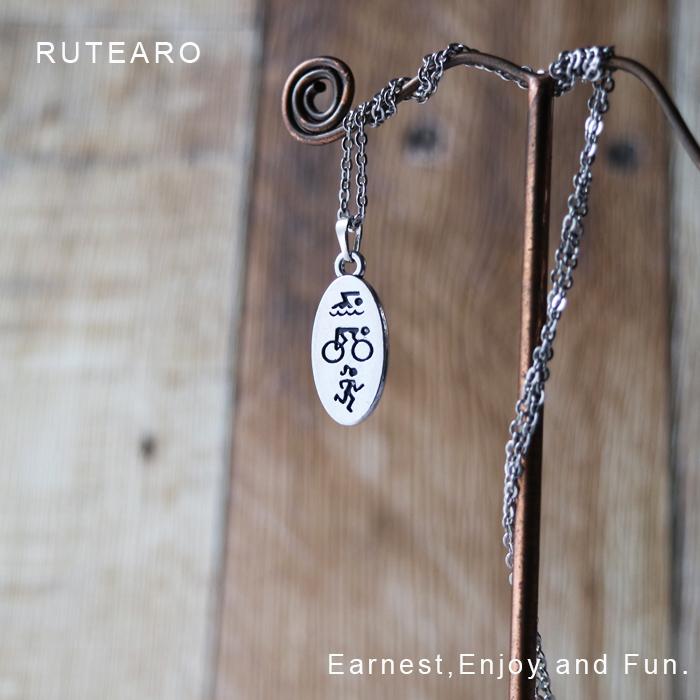 ネックレス スポーツ シルバー トライアスロン ペンダント 水泳