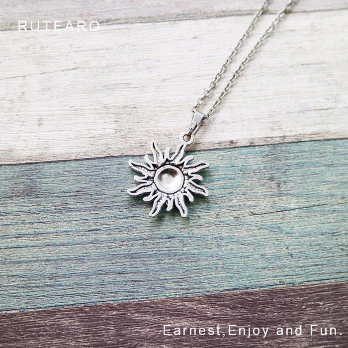 太陽 ネックレス レディース メンズ レトロ シルバー カジュアル 魔
