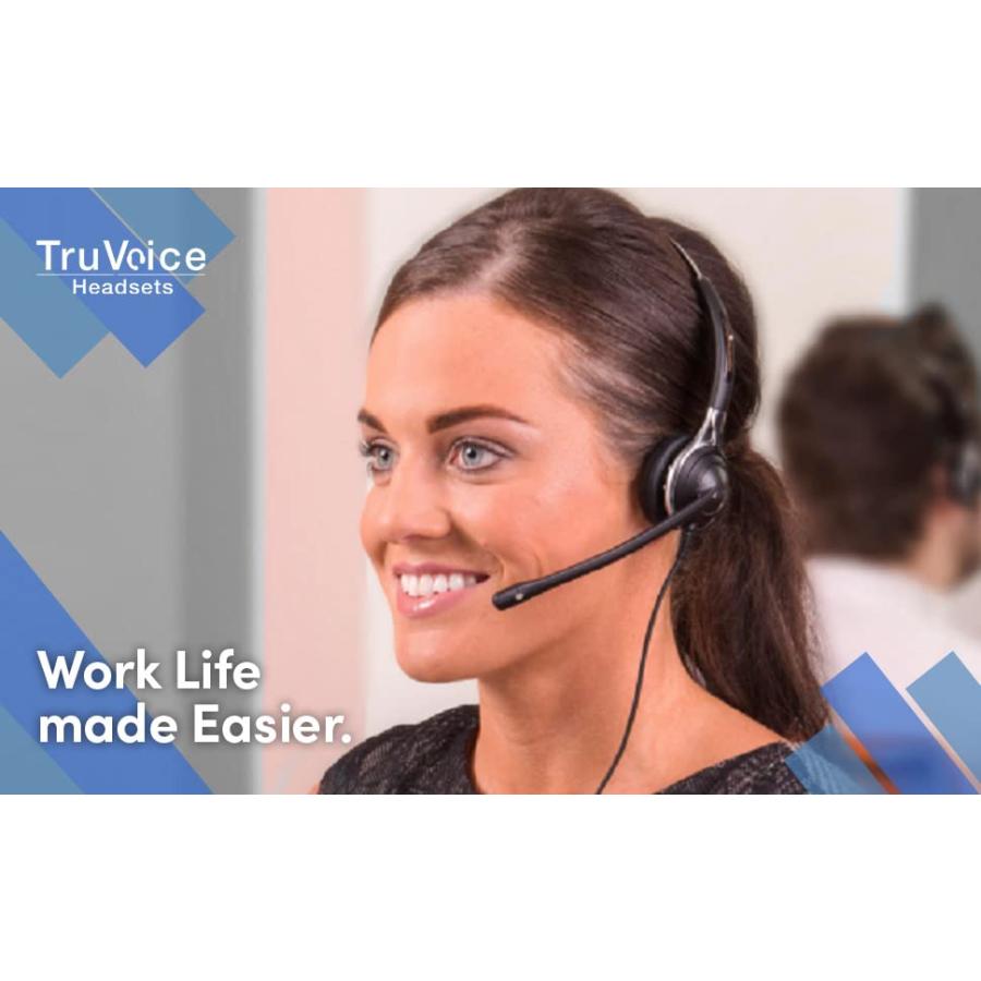 TruVoice HD-750 プレミアムヘッドセット ノイズキャンセリングマイク＆HDサウンド付き - Avaya 1608 1616 9601 9608 9611 9611G 9620 9621 9630 9631 9640 9641 また