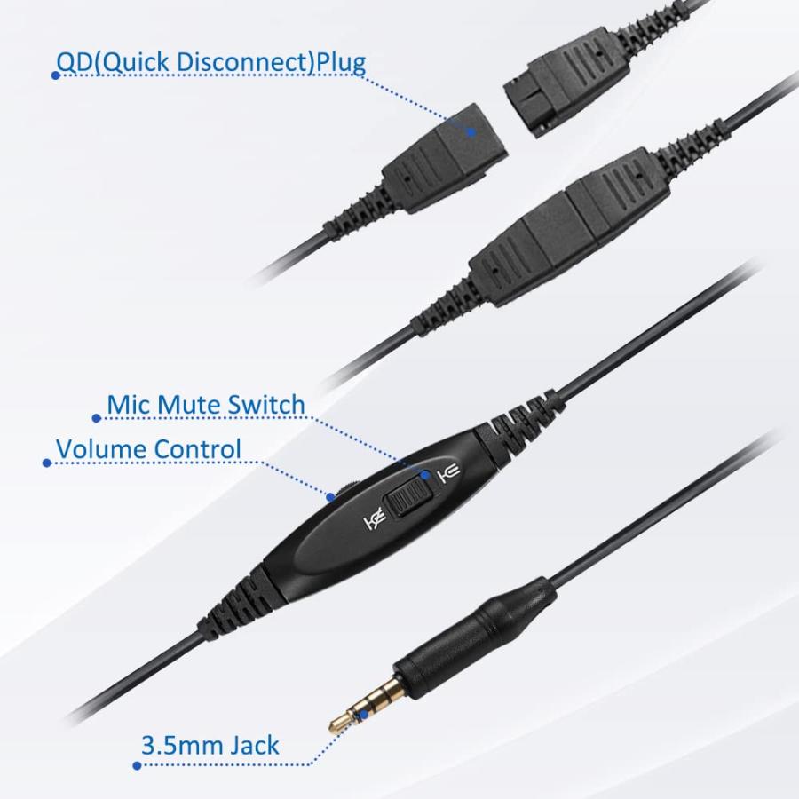 最高級のスーパー 3.5mm ヘッドセット 携帯電話用 ノイズキャンセリングマイクマイク付き 片耳 ヘッドホン 有線 軽量 通話 ビジネス 通勤 通学 iPhone Samsung LG HTC Blackberry