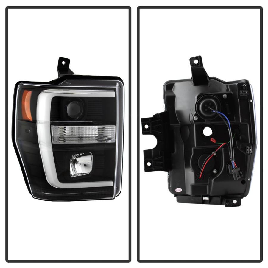 激安販売 ACANII - For Black 2008 2009 2010 Ford F250 F350 F450 Superduty LED Tube Projector Headlights Driver ＆ Passenger Side