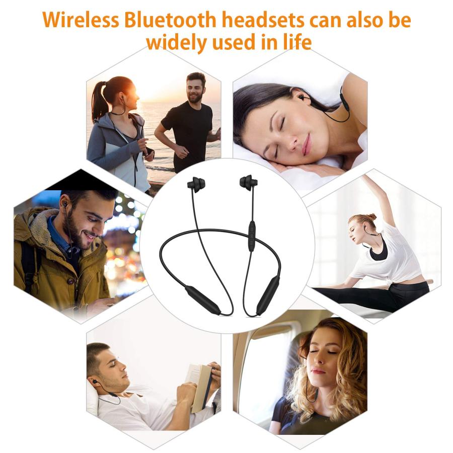 華麗 GOOJODOQ Bluetooth 4.2 ワイヤレス ソフト インイヤー スリーピングイヤホン 18時間音楽再生 不眠症 横向き寝 ジム リラクゼーションスポーツ用 ブラック
