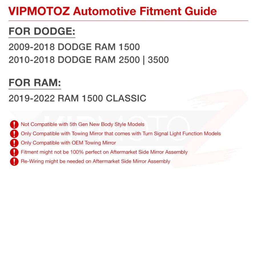 アグ正規品セールの通販 シーケンシャルウィンカー 2009-2022年 Dodge RAM 1500 2500 3500 Classic Dark Smoke Amber LEDストリップ サイド牽引ミラー インジケーターライト ウィンカー