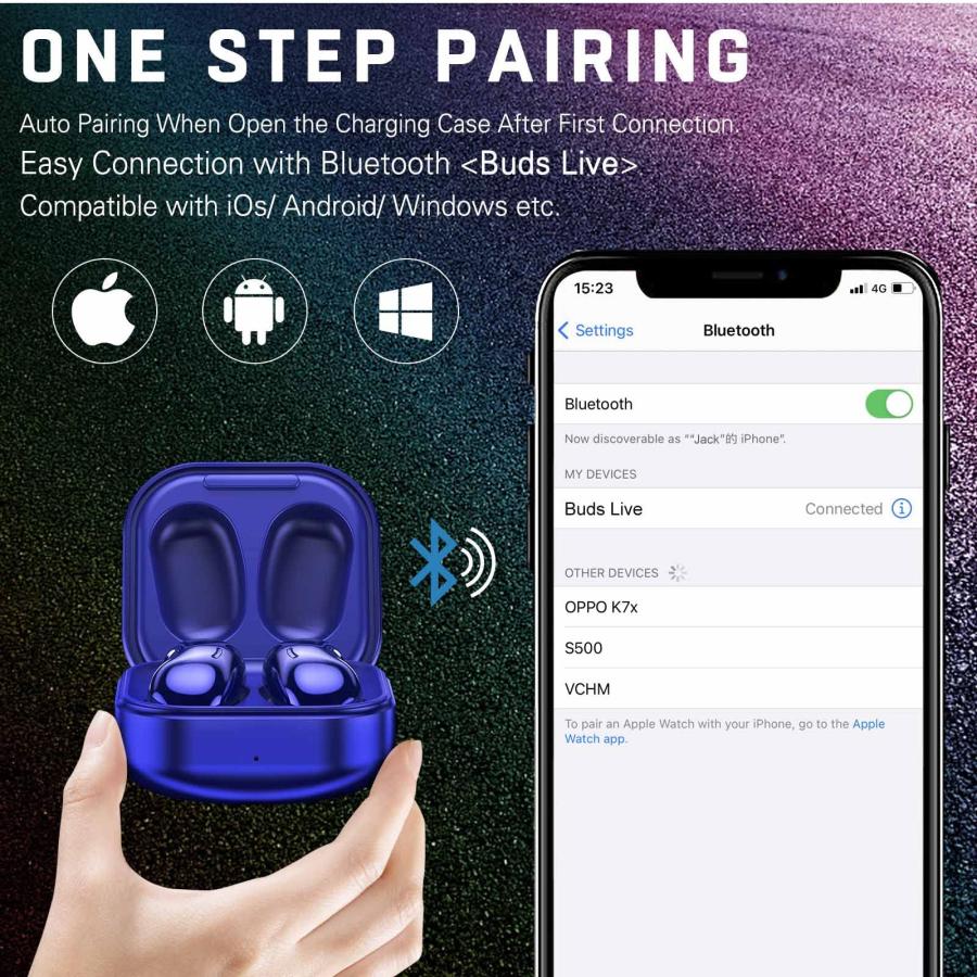 激安大特価 UrbanX Street Buds Live True Wireless Earbud Headphones for Motorola Moto Z4 - Wireless Earbuds w/Active Noise Cancelling - (US Version with 　) - Blu