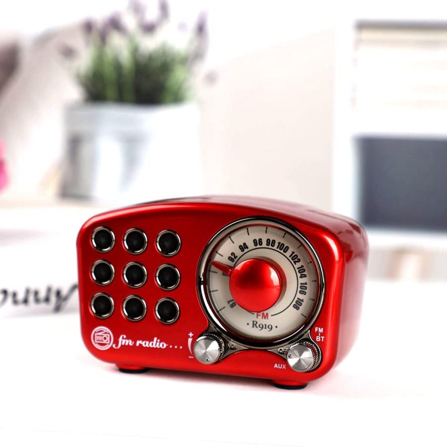 お買得品送料無料 YUMEOUTU Vintage FM Radio with Retro Bluetooth Speaker Red Old Fashioned Classic Style Loud Volume Strong Bass Enhancement with Stereo Sound TF Card M