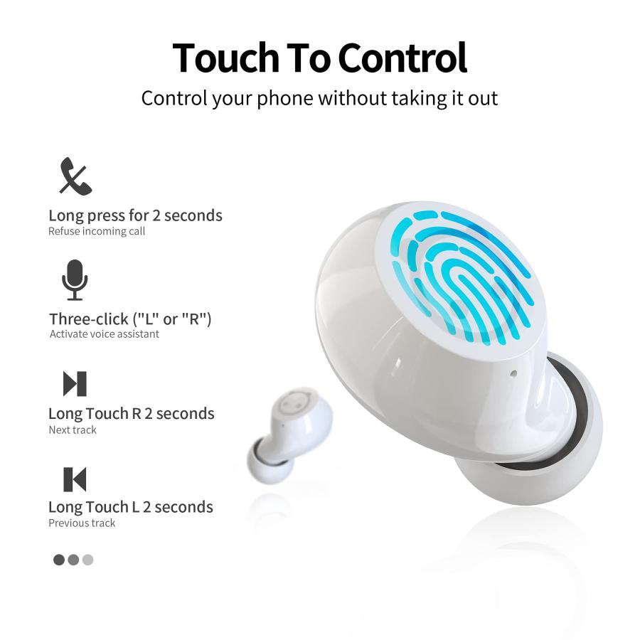買い格安 Halfic Wireless Earbuds for Kids and Adult， Bluetooth 5.0 Earbuds with Mic， Cute in-Ear Headphone- 36H Playtime IPX5 Waterproof Touch Control