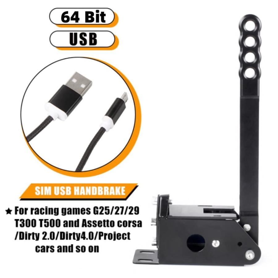 送料無料/正規品 MUGE RACING 64 Bit USB PC Handbrake Sim Handbrake Compatible with Logitech G27 G25 G29 T300 T500 for Sim Racing Games DiRT Rally 2/4， Project CARS 2/3