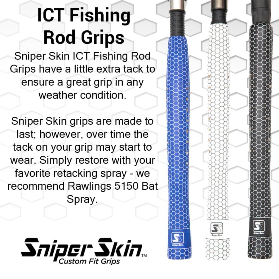 製品の割引セール SNIPER SKIN 釣り竿グリップ | グリップテープの代替品 | 取り付け簡単 軽量 防水 交換用グリップ | 大人と若者向けのユニバーサルサイズ | ブルー ホワイト 迷