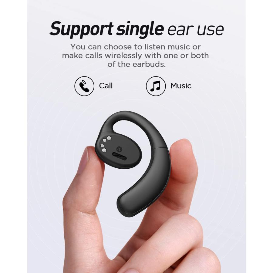 『2年保証』 VIDONN Open Ear Headphones Wireless Bluetooth 5.2 OpenBuds T2 Sport Open Earbuds Non Bone Conduction with Earhook and Charging Case for Sports Running