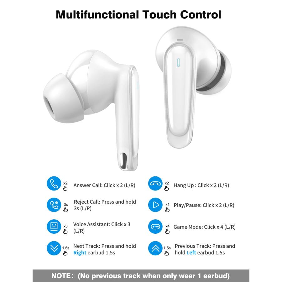 特別割引中 TITACUTE Wireless Earbuds Bluetooth Headphone Noise Canceling Headset Bass Stereo in-Ear Earphones for iPhone 13 14 Samsung S23 Ultra A53 Pixel 6 6a 7