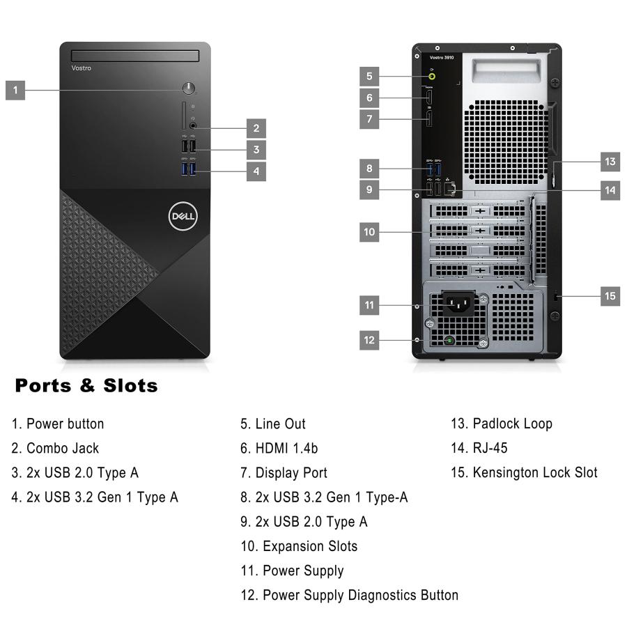 買う Dell 2023 Vostro 3910 Tower Business Desktop Computer， 12th Gen Intel 12-Core i7-12700 up to 4.9GHz， 64GB DDR4 RAM， 2TB PCIe SSD + 1TB HDD， WiFi， Blue