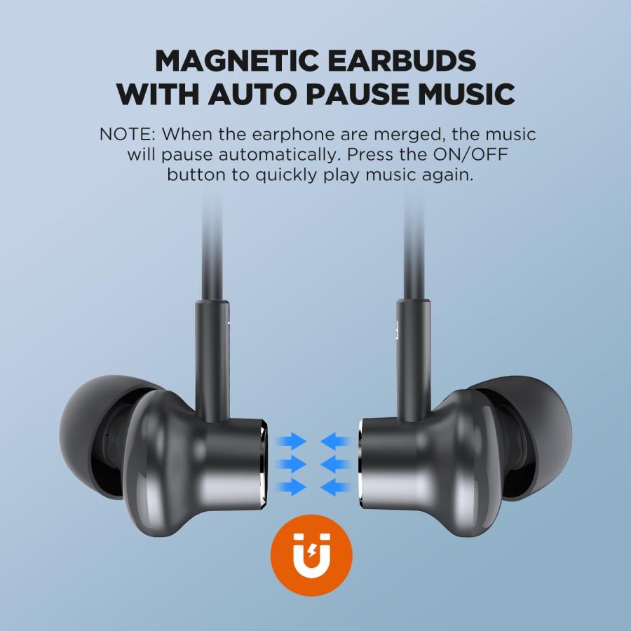 激安新品未読品 HTC Neckband Headphones Bluetooth 5.3 ENC Sound Isolation， Magnetic Earphones with Microphone for Calling， Running -10mm Drivers/Game Modes/16H Playti