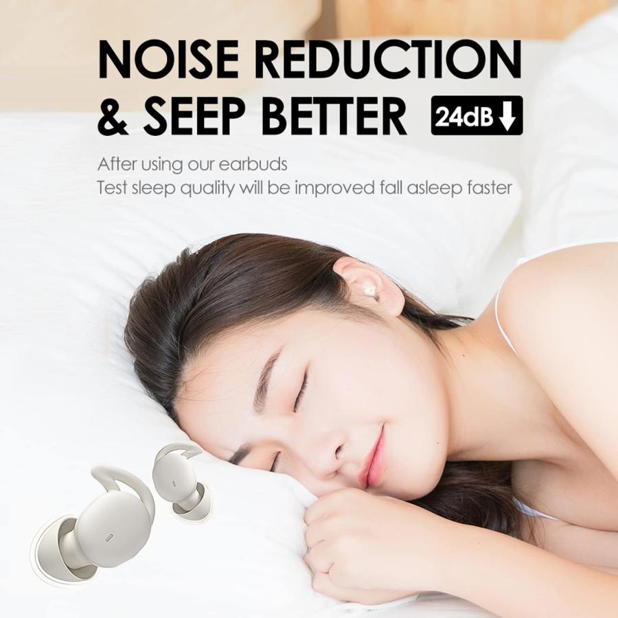 おしゃれ Xmenha Sleep Earbuds Noise Cancelling for Sleeping Bluetooth Headphones Ultra Smallest Invisible Mini Hidden Wireless Ear Buds for Side Sleepers Quiet