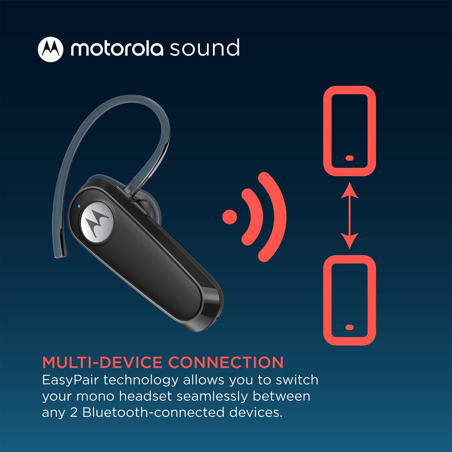 バーゲンブック Motorola Bluetooth Earpiece - HK126 in-Ear Wireless Mono Headset for Clear Voice Calls - Lightweight， Comfortable Design - 8-Hour Talk Time， Voice Ass