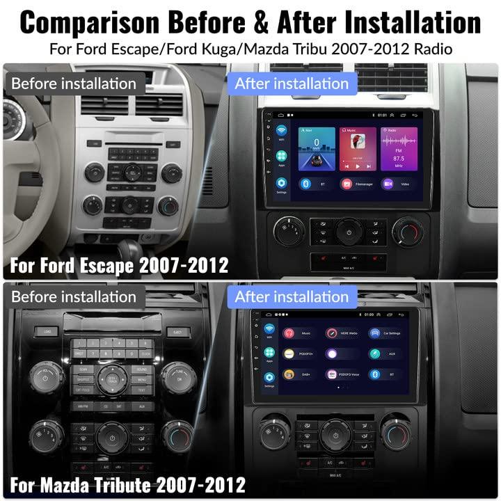 アウトレットなぜ激安 for Ford Escape/Ford Kuga/Mazda Tribute 2007-2012 Radio，Android 11 Car Stereo with Apple Carplay Android Auto，9 Touch Screen Car Stereo Radio with Bl