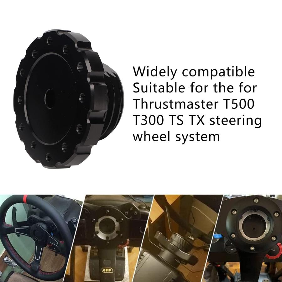 セールの通販激安 Aluminum Steering Wheel Adapter， CNC Machined Professional Sensitive Racing Steering Wheel Adapter High Accuracy for Game Accessories (Black)