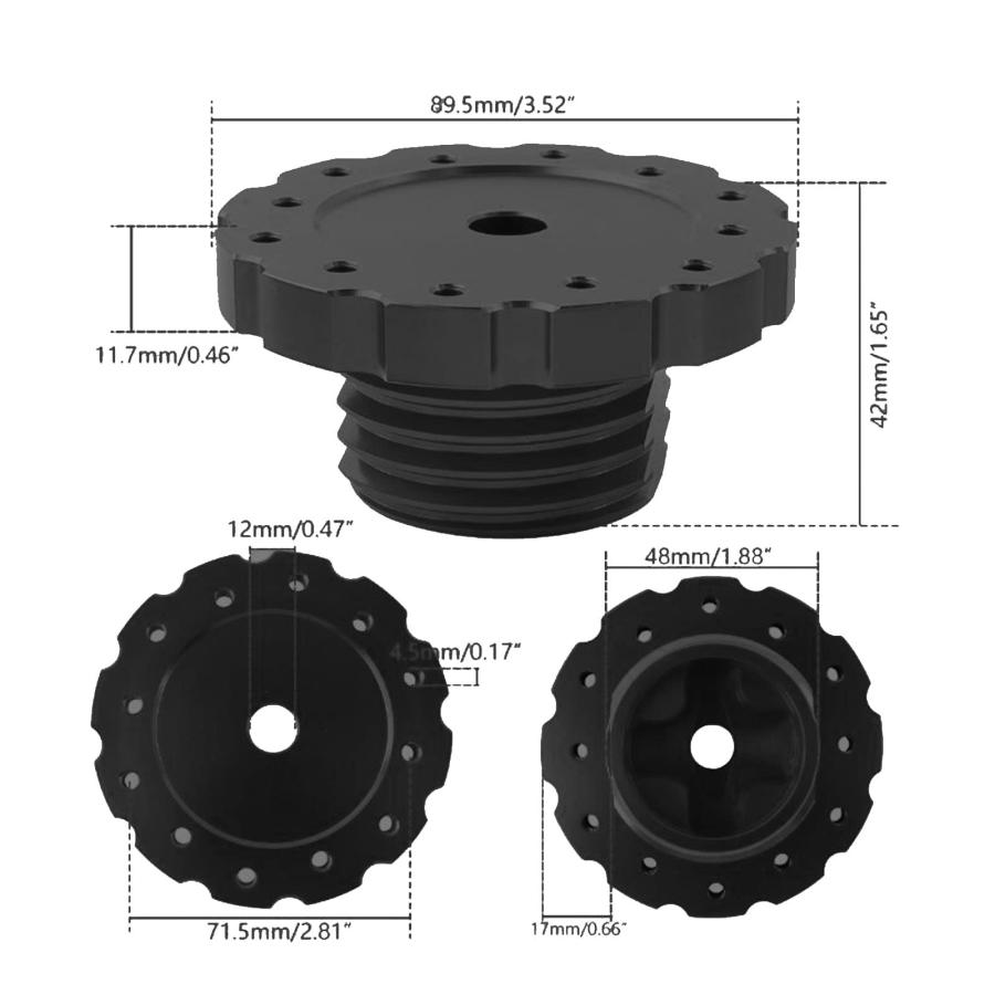 セールの通販激安 Aluminum Steering Wheel Adapter， CNC Machined Professional Sensitive Racing Steering Wheel Adapter High Accuracy for Game Accessories (Black)