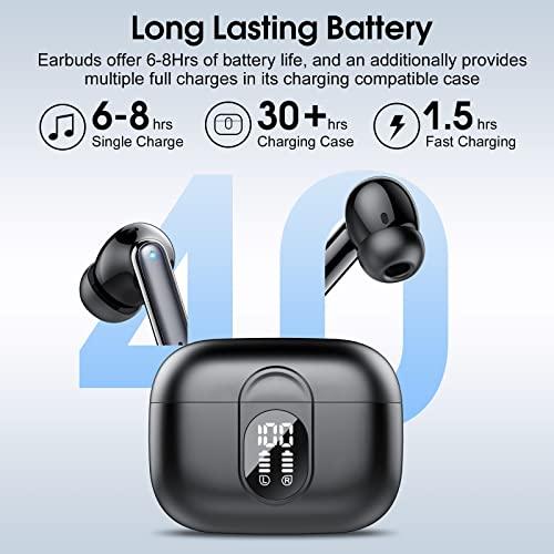 コンテンツも満載 Wireless Earbuds， 2023 Bluetooth 5.3 Headphones HiFi Stereo， 40H Playtime in-Ear Earbud， Bluetooth Earbuds with LED Power Display， IP7 Waterproof Wire