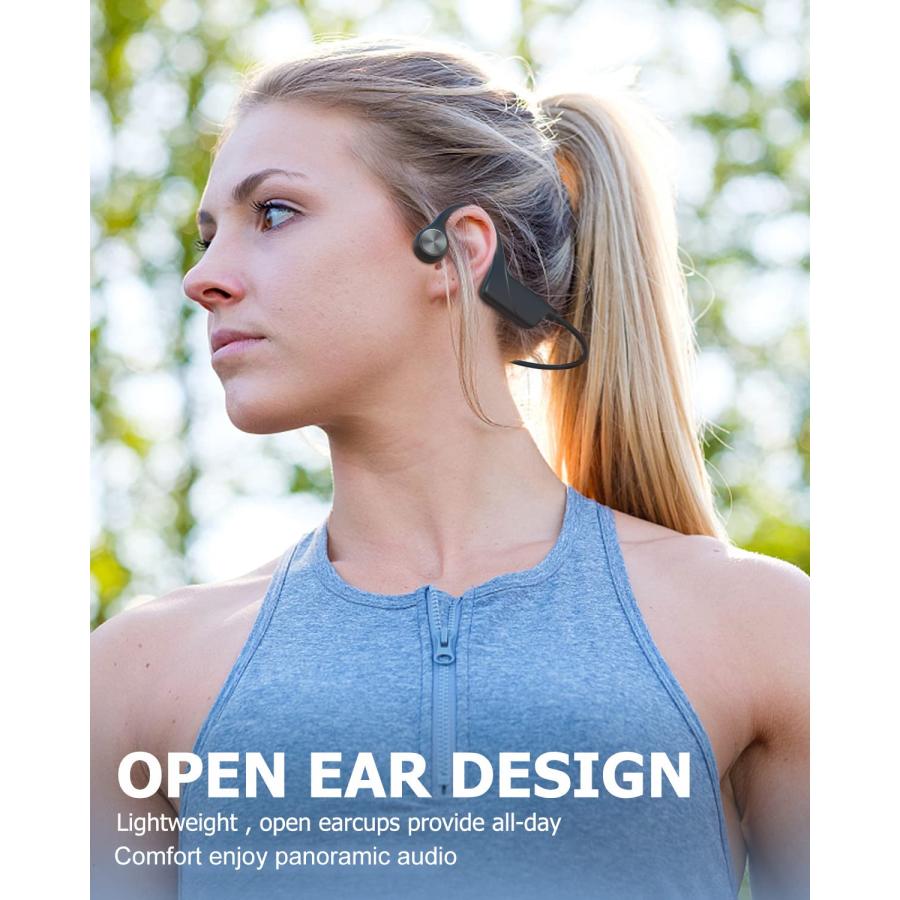 公式通販 MONODEAL Bone Conduction Headphones Bluetooth Open Ear Headphones Wireless IPX5 Waterproof Headset with Microphone Sport Headphones Long Battery Life