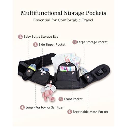 24時間限定！ Stylish Baby Hip Seat Carrier for Newborns to 8-66 lbs Toddlers， Various Pockets， Adjustable Waistband， Ergonomic Non-Slip Carrier for Breastfeeding