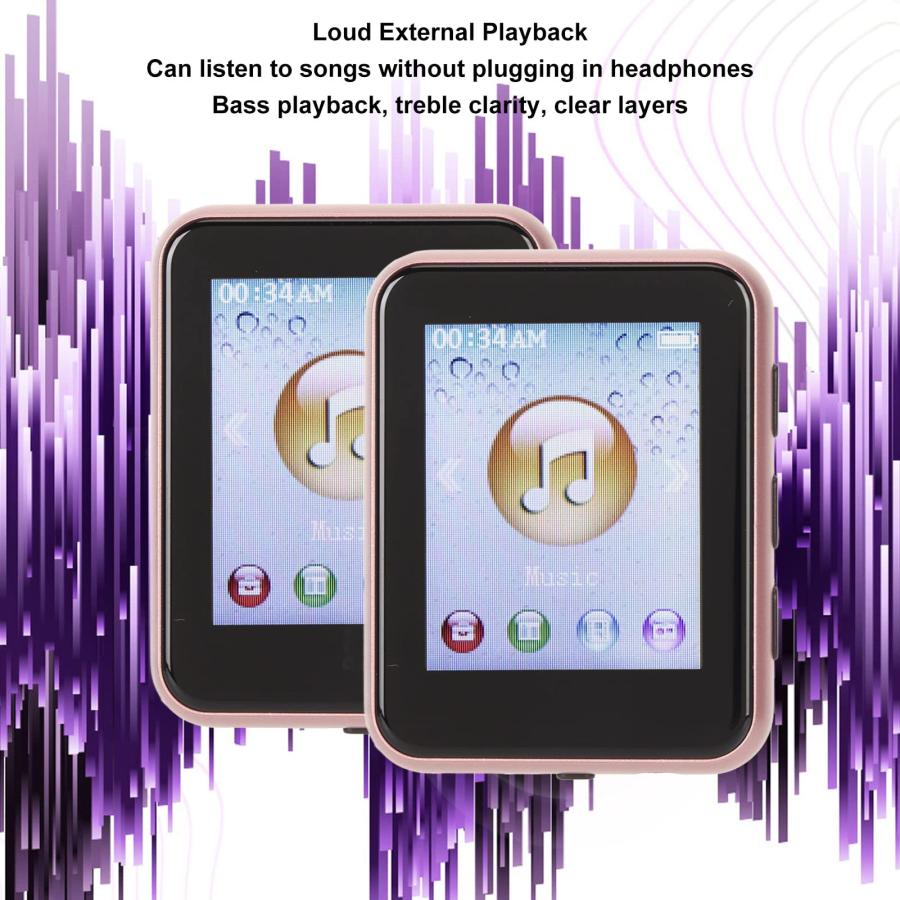 かわいい新作 8G MP3 Player with Bluetooth， 1.8 Inch Touch Screen Mp3 Player with Pedometer and Speaker， Portable HiFi Digital Music Player with FM Radio，Recorder，
