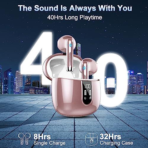 【高品質】 Bluetooth Kopfh?rer， Kopfh?rer Kabellos Bluetooth 5.3 In Ear mit CVC8.0 Mikrofon， 40H Kabellose Kopfh?rer Noise Cancelling Earbuds 14.2mm Stereo， 2023