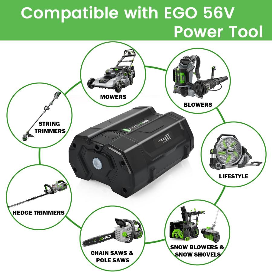 最短当日出荷 eJiasu 56V Battery Replacement for EGO: 5.0 Ah Battery Replace for EGO 56-Volt 5 Ah Lithium ion - Compatible with 56 V Cordless Power Tools - Lawn Mow