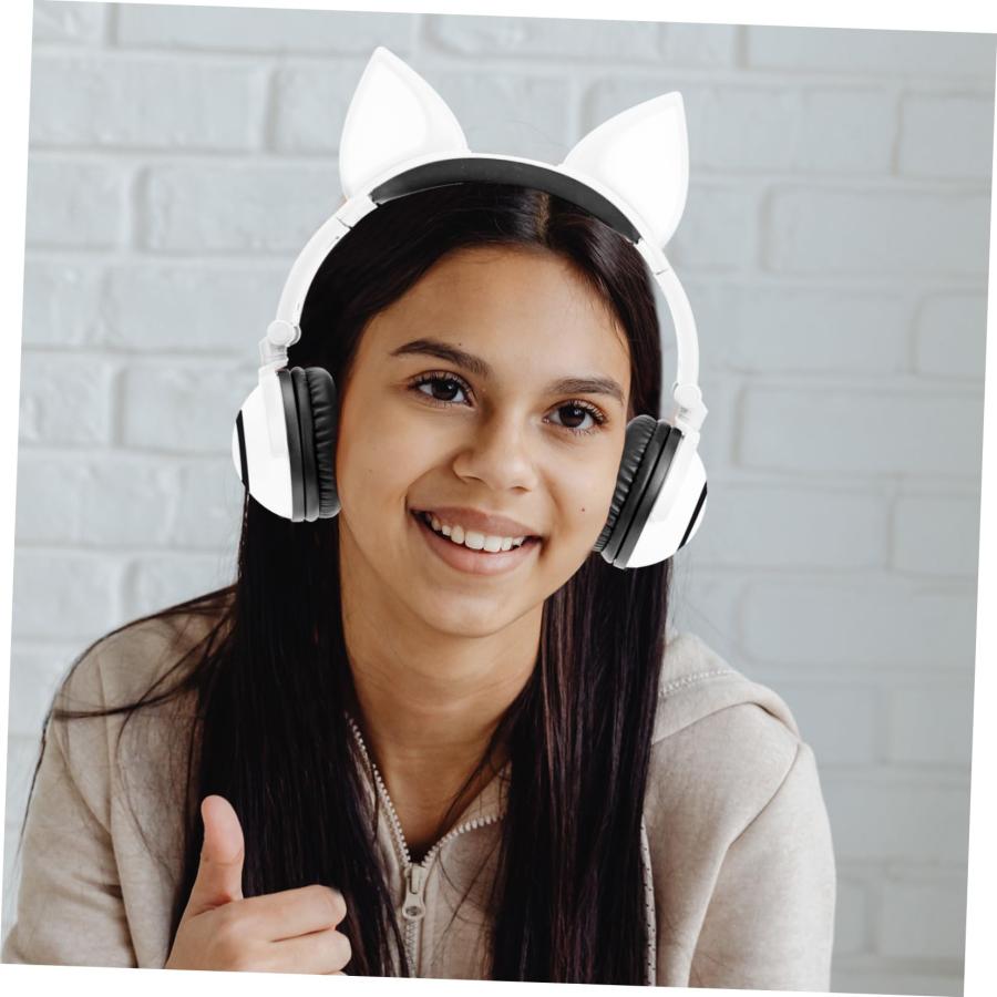 売り最激安 UKCOCO Glowing Headphones Fitness Earbuds Noise Cancelling Headphones for Wired Noise Cancelling Earbuds Over on Ear Headset Cat Ear Headphone Cat Ear