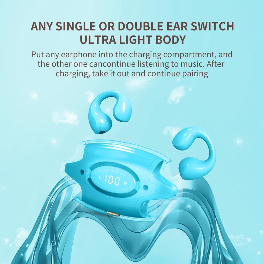 アウトレット大阪 Togetface Open Ear Clip Headphones Bluetooth 5.3 Wireless Earbuds with Charging Case，IPX5 Waterproof Earbuds Sport， Suitable for Kids and Adults Earri