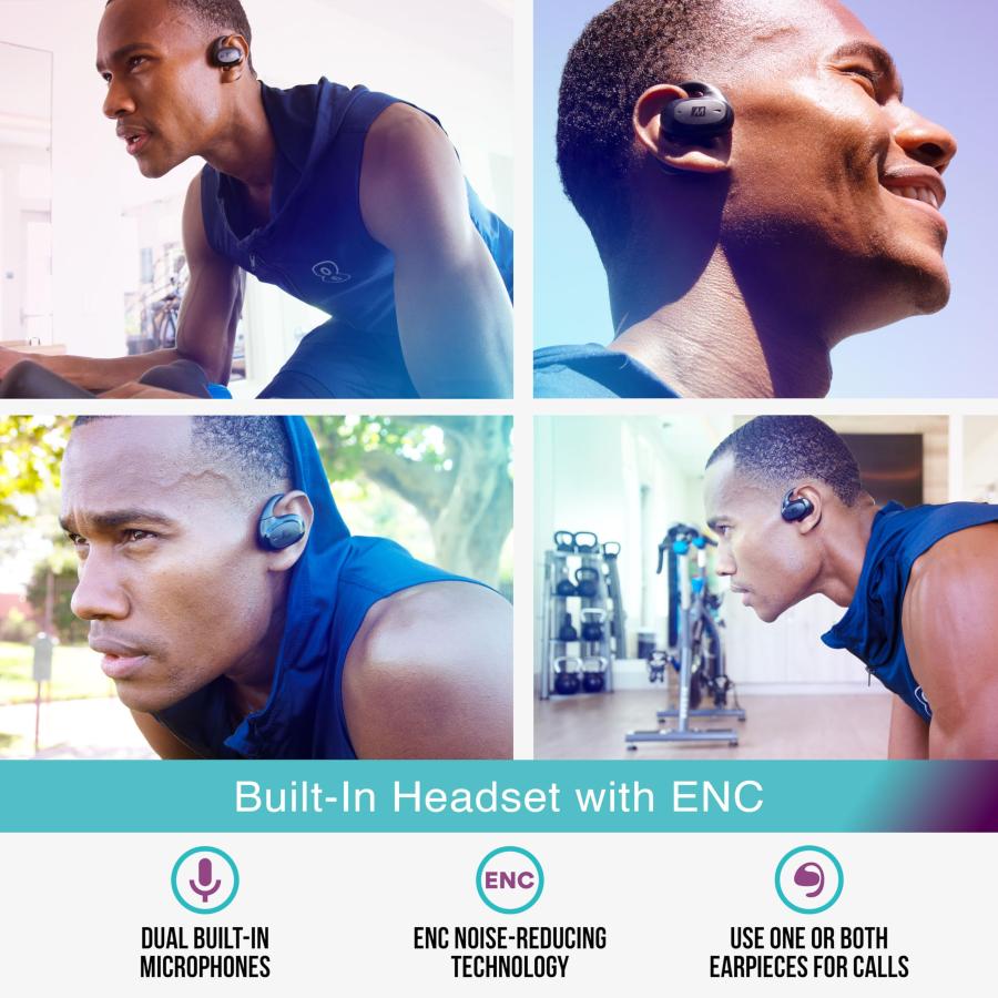 オンライン特販 MEE audio AirHooks Pro True Wireless Open Ear Sports Headphones Bluetooth Earbuds - Comfortable Sweatproof Non-Isolating Headset Earphones for Safer W
