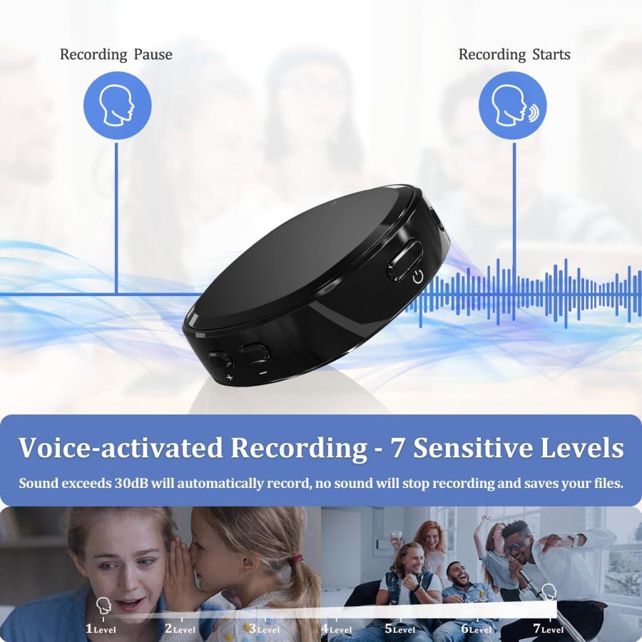 販売の値下げ 64GB Digital Voice Recorder with Playback， Voice Activated Recorder with MP3 Player Speaker and 800 Hours Recording Storage Time， Magnetic Audio Recor